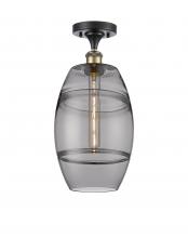 Innovations Lighting 516-1C-BAB-G557-8SM - Vaz - 1 Light - 8 inch - Black Antique Brass - Semi-Flush Mount