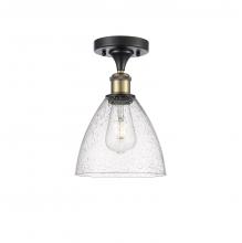 Innovations Lighting 516-1C-BAB-GBD-754 - Bristol - 1 Light - 8 inch - Black Antique Brass - Semi-Flush Mount