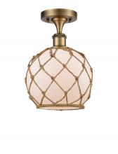 Innovations Lighting 516-1C-BB-G121-8RB - Farmhouse Rope - 1 Light - 8 inch - Brushed Brass - Semi-Flush Mount