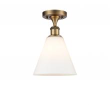 Innovations Lighting 516-1C-BB-GBC-81 - Berkshire - 1 Light - 8 inch - Brushed Brass - Semi-Flush Mount