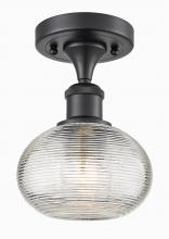 Innovations Lighting 516-1C-BK-G555-6CL - Ithaca - 1 Light - 6 inch - Matte Black - Semi-Flush Mount