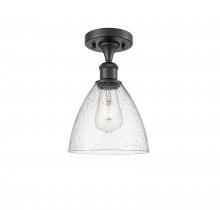 Innovations Lighting 516-1C-BK-GBD-754 - Bristol - 1 Light - 8 inch - Matte Black - Semi-Flush Mount