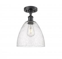 Innovations Lighting 516-1C-BK-GBD-94 - Bristol - 1 Light - 9 inch - Matte Black - Semi-Flush Mount