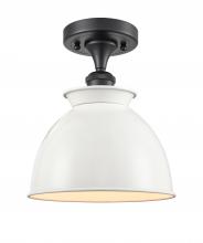 Innovations Lighting 516-1C-BK-M14-W - Adirondack - 1 Light - 8 inch - Matte Black - Semi-Flush Mount