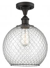 Innovations Lighting 516-1C-OB-G122-10CBK - Farmhouse Chicken Wire - 1 Light - 10 inch - Oil Rubbed Bronze - Semi-Flush Mount