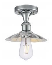  516-1C-PC-M17-PC - Scallop - 1 Light - 8 inch - Polished Chrome - Semi-Flush Mount