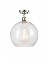 Innovations Lighting 516-1C-PN-G124-12 - Athens - 1 Light - 12 inch - Polished Nickel - Semi-Flush Mount