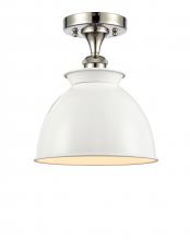 Innovations Lighting 516-1C-PN-M14-W - Adirondack - 1 Light - 8 inch - Polished Nickel - Semi-Flush Mount