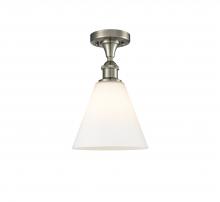 Innovations Lighting 516-1C-SN-GBC-81 - Berkshire - 1 Light - 8 inch - Brushed Satin Nickel - Semi-Flush Mount