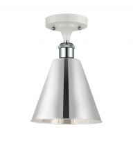 Innovations Lighting 516-1C-WPC-MBC-8-PC - Berkshire - 1 Light - 8 inch - White Polished Chrome - Semi-Flush Mount