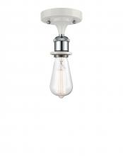 Innovations Lighting 516-1C-WPC - Bare Bulb - 1 Light - 5 inch - White Polished Chrome - Semi-Flush Mount