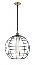 Innovations Lighting 516-1P-AB-CE-16-BK - Lake Placid - 1 Light - 16 inch - Antique Brass - Mini Pendant