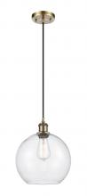 Innovations Lighting 516-1P-AB-G124-10 - Athens - 1 Light - 10 inch - Antique Brass - Cord hung - Mini Pendant