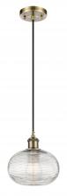 Innovations Lighting 516-1P-AB-G555-8CL - Ithaca - 1 Light - 8 inch - Antique Brass - Cord hung - Mini Pendant