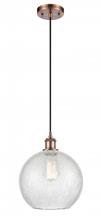Innovations Lighting 516-1P-AC-G125-10 - Athens - 1 Light - 10 inch - Antique Copper - Cord hung - Mini Pendant