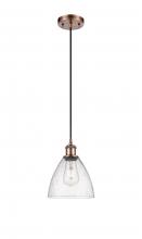 Innovations Lighting 516-1P-AC-GBD-754 - Bristol - 1 Light - 8 inch - Antique Copper - Cord hung - Mini Pendant