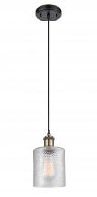 Innovations Lighting 516-1P-BAB-G112 - Cobbleskill - 1 Light - 5 inch - Black Antique Brass - Cord hung - Mini Pendant