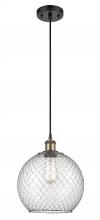 Innovations Lighting 516-1P-BAB-G122-10CSN - Farmhouse Chicken Wire - 1 Light - 10 inch - Black Antique Brass - Cord hung - Mini Pendant