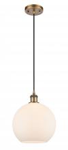 Innovations Lighting 516-1P-BB-G121-10 - Athens - 1 Light - 10 inch - Brushed Brass - Cord hung - Mini Pendant