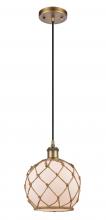 Innovations Lighting 516-1P-BB-G121-8RB - Farmhouse Rope - 1 Light - 8 inch - Brushed Brass - Cord hung - Mini Pendant
