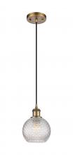 Innovations Lighting 516-1P-BB-G122C-6CL - Athens - 1 Light - 6 inch - Brushed Brass - Cord hung - Mini Pendant