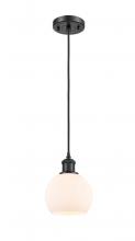 Innovations Lighting 516-1P-BK-G121-6 - Athens - 1 Light - 6 inch - Matte Black - Cord hung - Mini Pendant