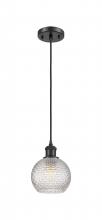 Innovations Lighting 516-1P-BK-G122C-6CL - Athens - 1 Light - 6 inch - Matte Black - Cord hung - Mini Pendant