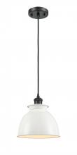 Innovations Lighting 516-1P-BK-M14-W - Adirondack - 1 Light - 8 inch - Matte Black - Cord hung - Mini Pendant