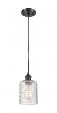 Innovations Lighting 516-1P-OB-G112C-5CL - Cobbleskill - 1 Light - 5 inch - Oil Rubbed Bronze - Cord hung - Mini Pendant