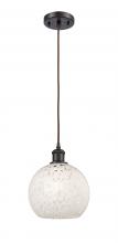 Innovations Lighting 516-1P-OB-G1216-8WM - White Mouchette - 1 Light - 8 inch - Oil Rubbed Bronze - Cord Hung - Mini Pendant