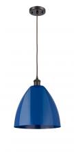Innovations Lighting 516-1P-OB-MBD-12-BL - Plymouth - 1 Light - 12 inch - Oil Rubbed Bronze - Cord hung - Mini Pendant