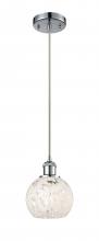 Innovations Lighting 516-1P-PC-G1216-6WM - White Mouchette - 1 Light - 6 inch - Polished Chrome - Cord Hung - Mini Pendant