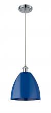 Innovations Lighting 516-1P-PC-MBD-9-BL - Plymouth - 1 Light - 9 inch - Polished Chrome - Cord hung - Mini Pendant