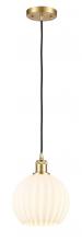 Innovations Lighting 516-1P-SG-G1217-8WV - White Venetian - 1 Light - 8 inch - Satin Gold - Cord Hung - Mini Pendant