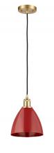 Innovations Lighting 516-1P-SG-MBD-75-RD - Plymouth - 1 Light - 8 inch - Satin Gold - Cord hung - Mini Pendant