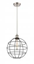 Innovations Lighting 516-1P-SN-CE-12-BK - Lake Placid - 1 Light - 12 inch - Satin Nickel - Mini Pendant