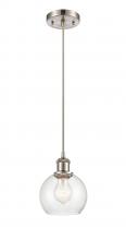 Innovations Lighting 516-1P-SN-G124-6 - Athens - 1 Light - 6 inch - Brushed Satin Nickel - Cord hung - Mini Pendant