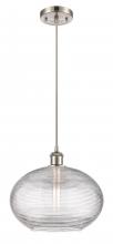 Innovations Lighting 516-1P-SN-G555-12CL - Ithaca - 1 Light - 12 inch - Brushed Satin Nickel - Cord hung - Mini Pendant