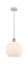 Innovations Lighting 516-1P-WPC-G121-10 - Athens - 1 Light - 10 inch - White Polished Chrome - Cord hung - Mini Pendant