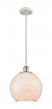 Innovations Lighting 516-1P-WPC-G121-10CSN - Farmhouse Chicken Wire - 1 Light - 10 inch - White Polished Chrome - Cord hung - Mini Pendant
