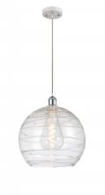 Innovations Lighting 516-1P-WPC-G1213-14 - Athens Deco Swirl - 1 Light - 14 inch - White Polished Chrome - Cord hung - Pendant