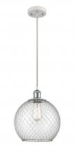 Innovations Lighting 516-1P-WPC-G122-10CSN - Farmhouse Chicken Wire - 1 Light - 10 inch - White Polished Chrome - Cord hung - Mini Pendant