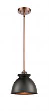 Innovations Lighting 516-1S-AC-M14-BK - Adirondack - 1 Light - 8 inch - Antique Copper - Mini Pendant