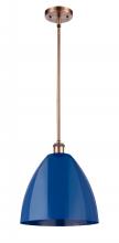 Innovations Lighting 516-1S-AC-MBD-12-BL - Plymouth - 1 Light - 12 inch - Antique Copper - Pendant