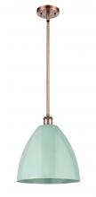 Innovations Lighting 516-1S-AC-MBD-12-SF - Plymouth - 1 Light - 12 inch - Antique Copper - Pendant