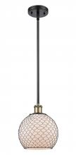 Innovations Lighting 516-1S-BAB-G121-8CBK - Farmhouse Chicken Wire - 1 Light - 8 inch - Black Antique Brass - Mini Pendant