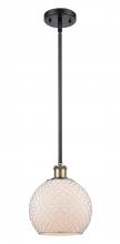  516-1S-BAB-G121-8CSN-LED - Farmhouse Chicken Wire - 1 Light - 8 inch - Black Antique Brass - Mini Pendant