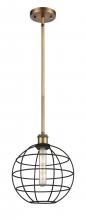 Innovations Lighting 516-1S-BB-CE-10-BK - Lake Placid - 1 Light - 10 inch - Brushed Brass - Mini Pendant