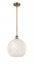 Innovations Lighting 516-1S-BB-G1216-12WM - White Mouchette - 1 Light - 12 inch - Brushed Brass - Mini Pendant