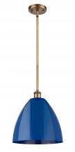 Innovations Lighting 516-1S-BB-MBD-12-BL - Plymouth - 1 Light - 12 inch - Brushed Brass - Pendant